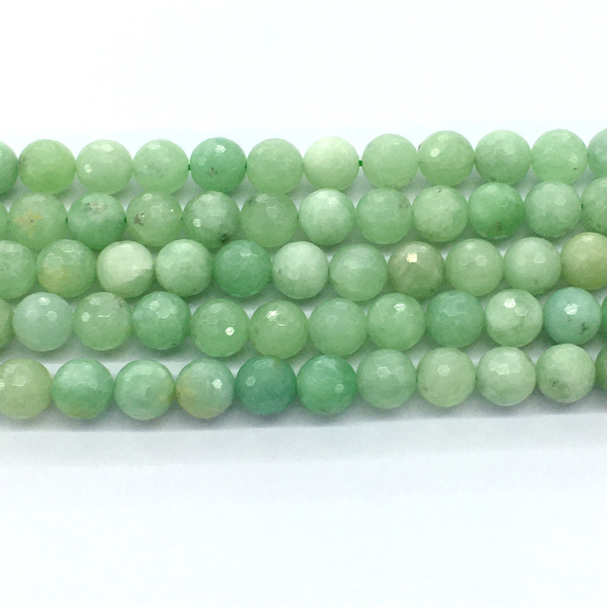 CJA27 Green Jade Beads Faceted Round 10mm 15.5" Strand