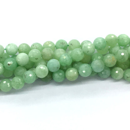 CJA27 Green Jade Beads Faceted Round 10mm 15.5" Strand