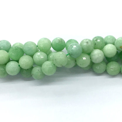 CJA28 Green Jade Beads Faceted Round 12mm 15.5" Strand