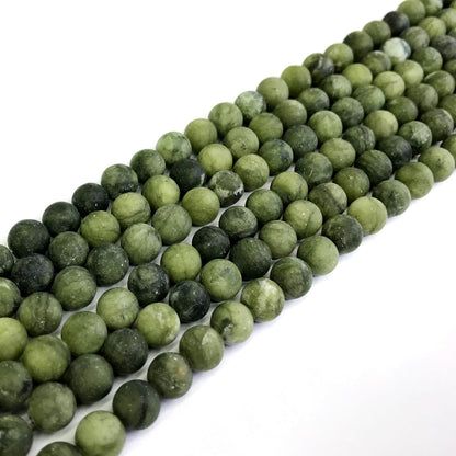 CJA33 China Jade Beads Matte Round 4mm 15" Strand