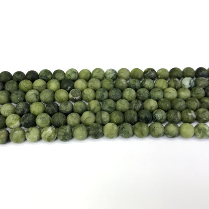 CJA33 China Jade Beads Matte Round 4mm 15" Strand