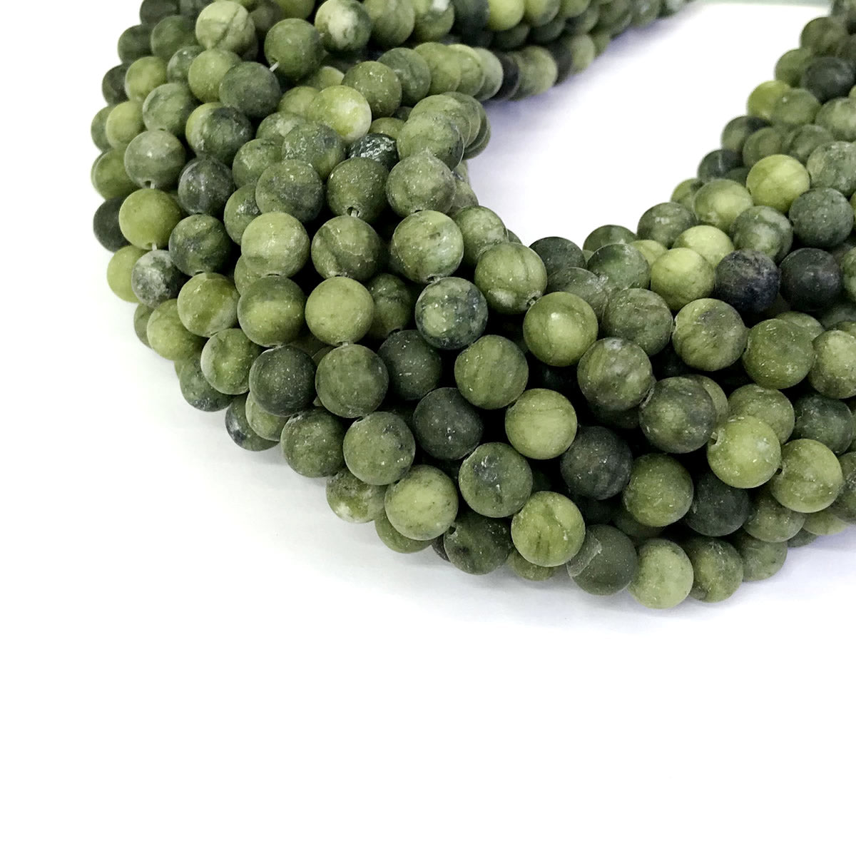 CJA33 China Jade Beads Matte Round 4mm 15" Strand