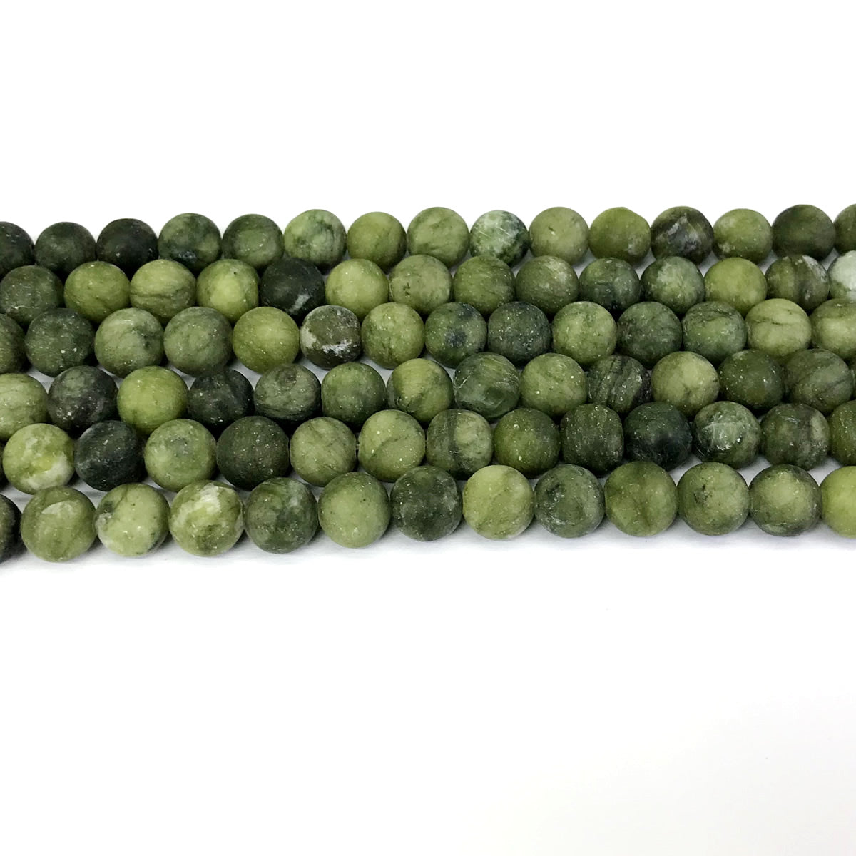 CJA34 China Jade Beads Matte Round 6mm 15" Strand