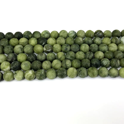 CJA34 China Jade Beads Matte Round 6mm 15" Strand