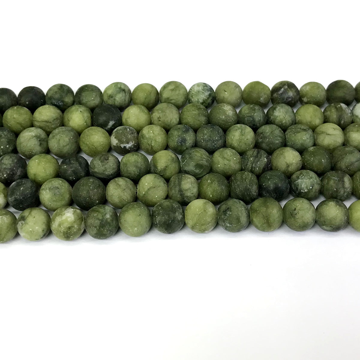 CJA35 China Jade Beads Matte Round 8mm 15" Strand