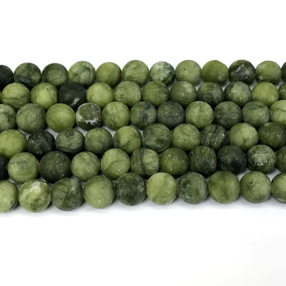 CJA37 China Jade Beads Matte Round 12mm 15" Strand