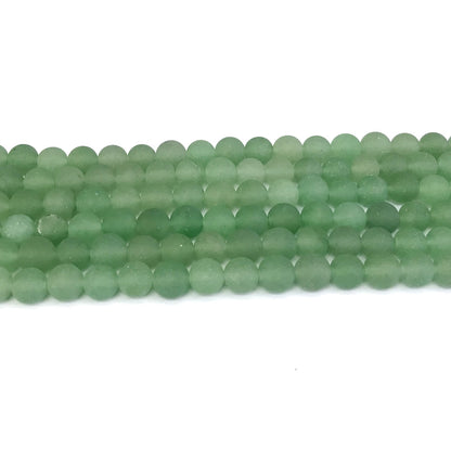 CJA41 Green Aventurine Jade Beads Matte Round 4mm 15" Strand