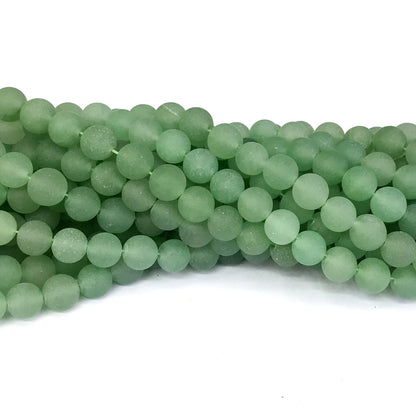 CJA41 Green Aventurine Jade Beads Matte Round 4mm 15" Strand