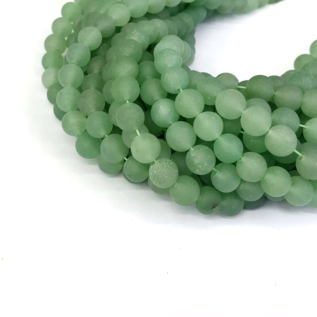 CJA41 Green Aventurine Jade Beads Matte Round 4mm 15" Strand