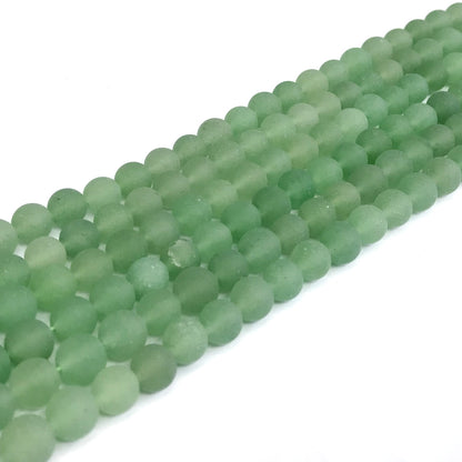 CJA42 Green Aventurine Jade Beads Matte Round 6mm 15" Strand