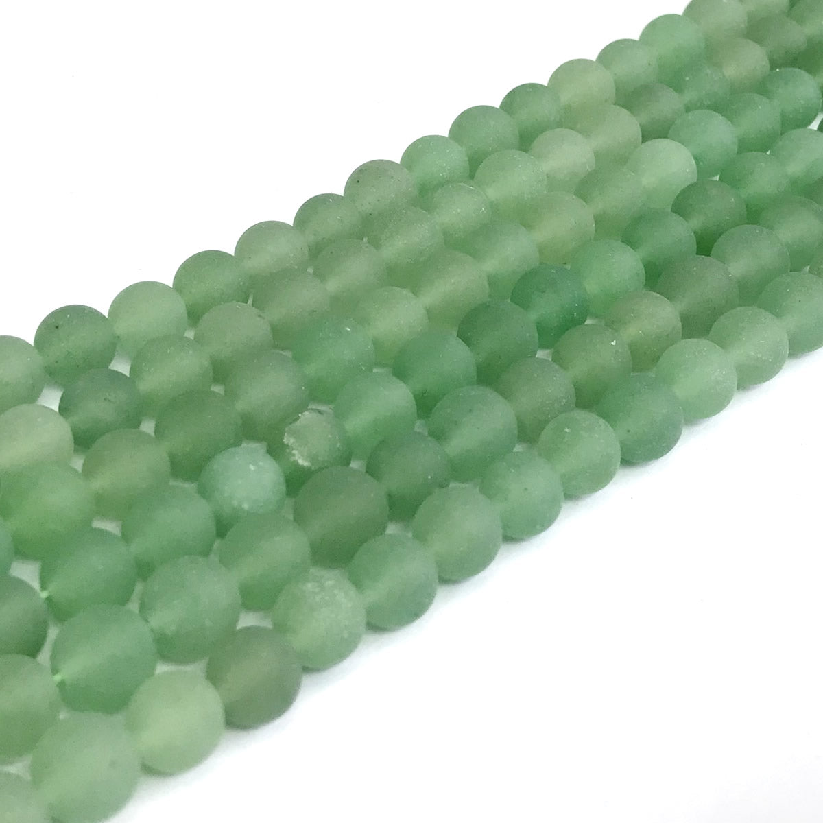 CJA43 Green Aventurine Jade Beads Matte Round 8mm 15" Strand