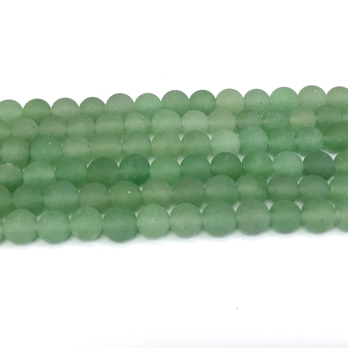 CJA43 Green Aventurine Jade Beads Matte Round 8mm 15" Strand