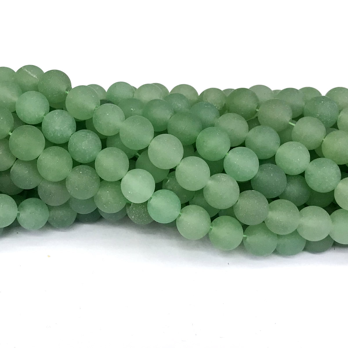 CJA43 Green Aventurine Jade Beads Matte Round 8mm 15" Strand