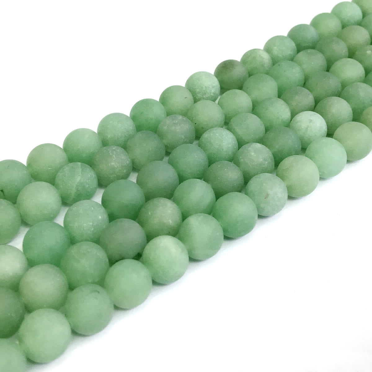 CJA44 Green Aventurine Jade Beads Matte Round 10mm 15" Strand