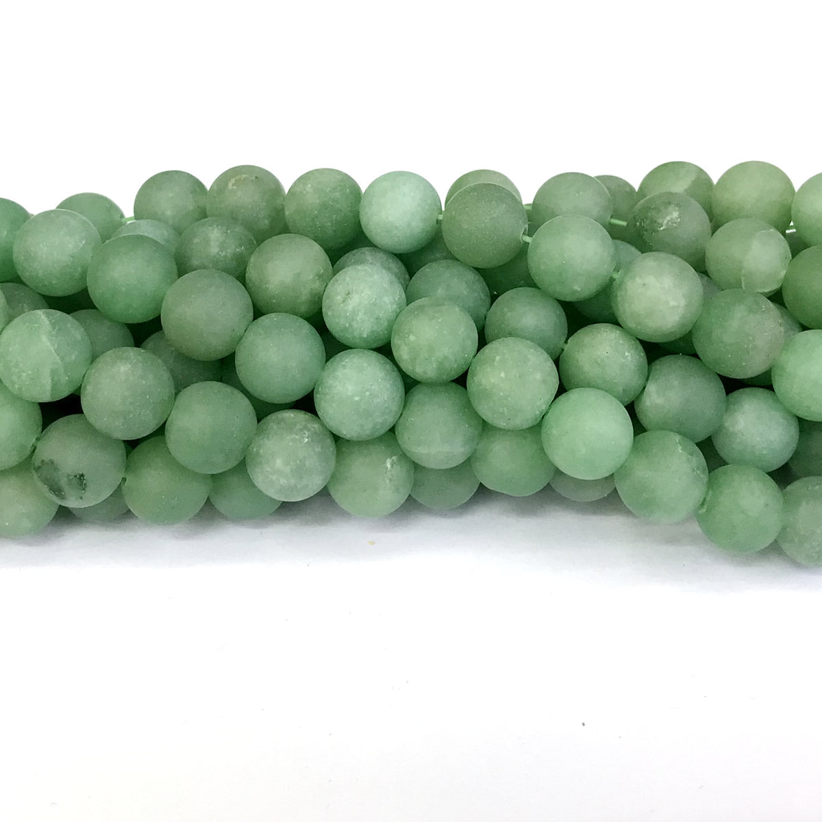 CJA44 Green Aventurine Jade Beads Matte Round 10mm 15" Strand