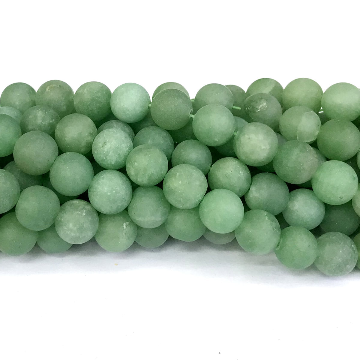 CJA45 Green Aventurine Jade Beads Matte Round 12mm 15" Strand