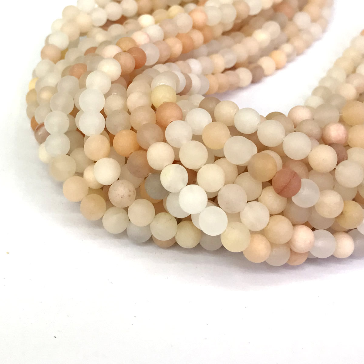 CJA57 Pink Aventurine Jade Beads Matte Round 4mm 15" Strand