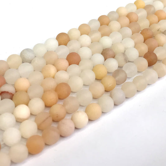 CJA58 Pink Aventurine Jade Beads Matte Round 6mm 15" Strand