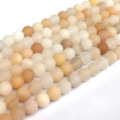 CJA59 Pink Aventurine Jade Beads Matte Round 8mm 15" Strand