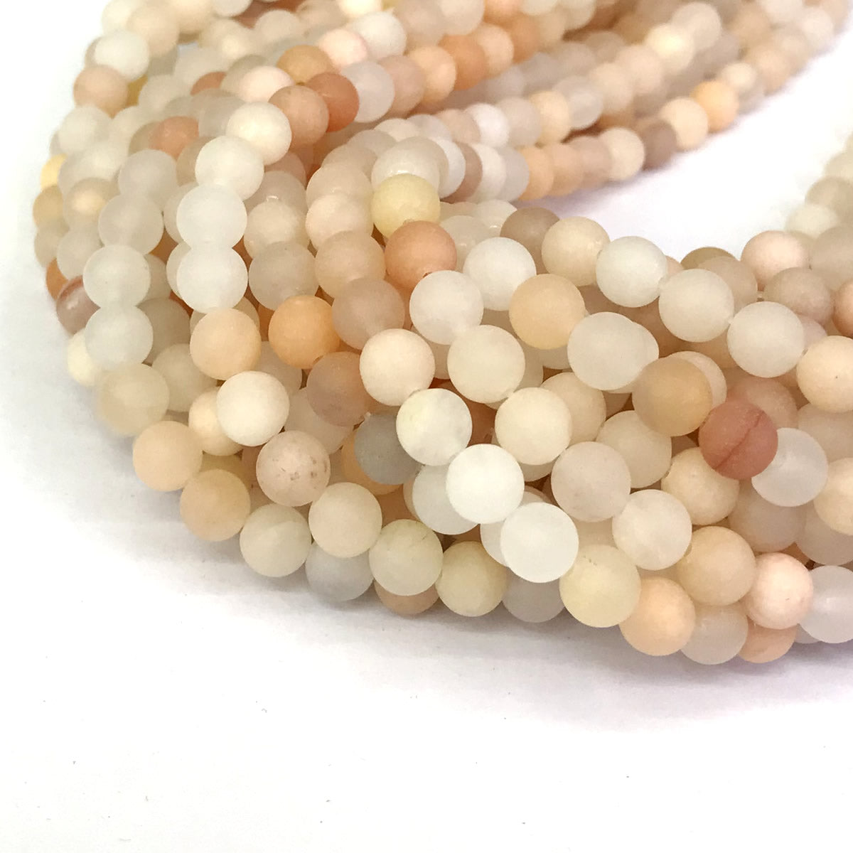 CJA59 Pink Aventurine Jade Beads Matte Round 8mm 15" Strand