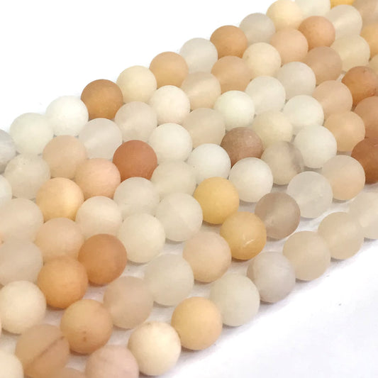 CJA60 Pink Aventurine Jade Beads Matte Round 10mm 15" Strand