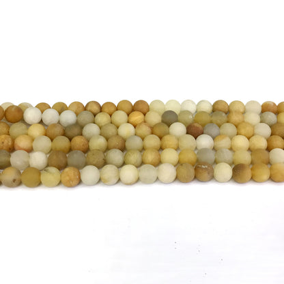 CJA65 Yellow Aventurine Jade Beads Matte Round 4mm 15" Strand