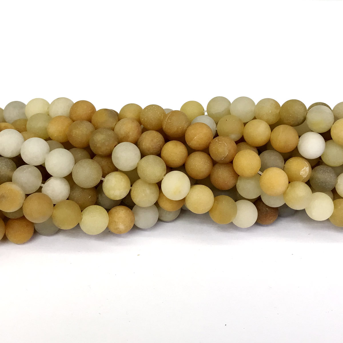 CJA65 Yellow Aventurine Jade Beads Matte Round 4mm 15" Strand