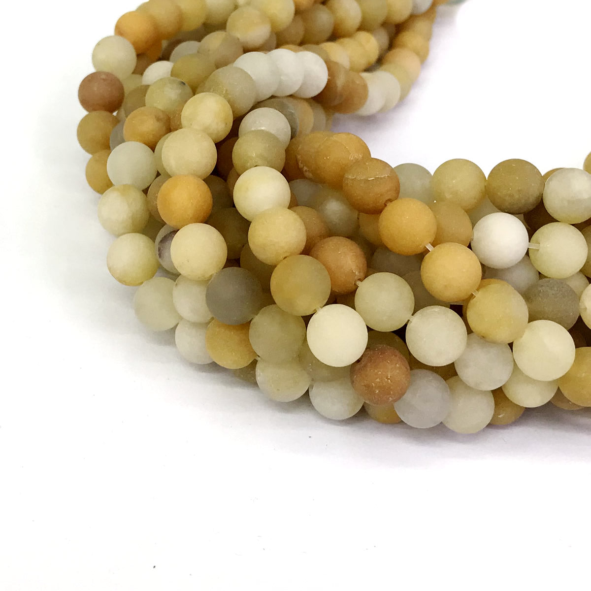 CJA65 Yellow Aventurine Jade Beads Matte Round 4mm 15" Strand