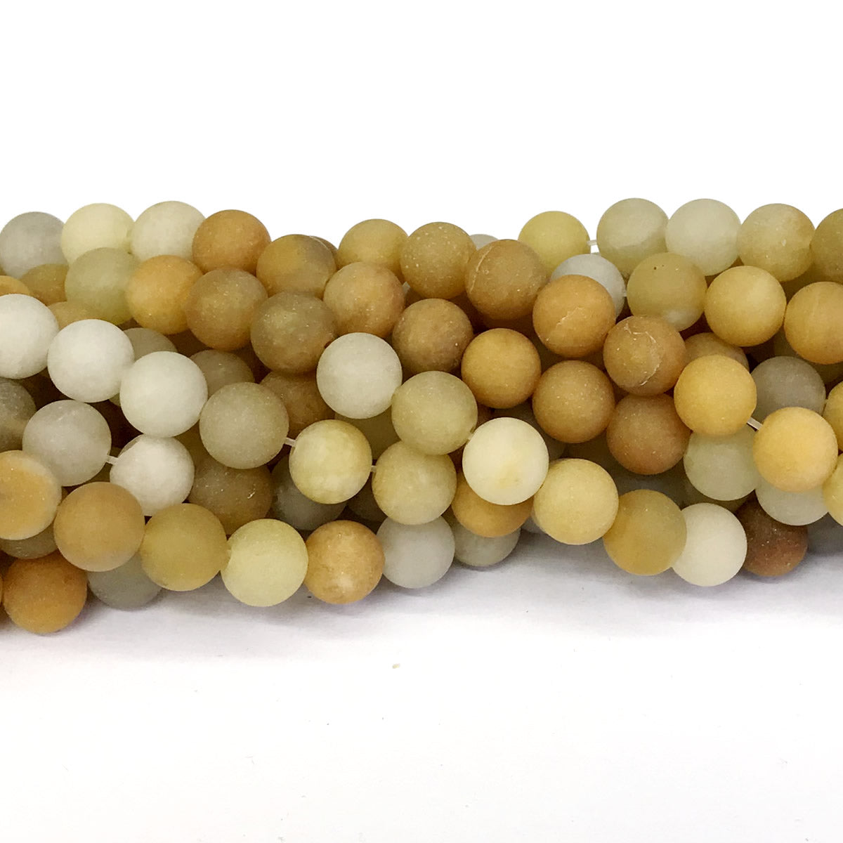 CJA66 Yellow Aventurine Jade Beads Matte Round 6mm 15" Strand