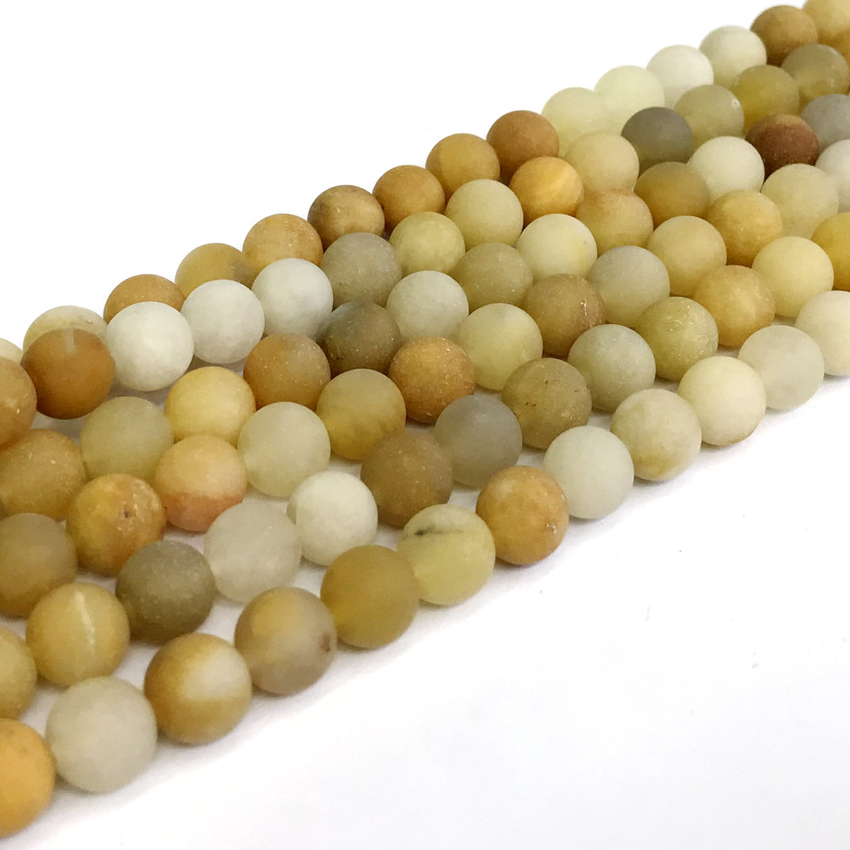 CJA67 Yellow Aventurine Jade Beads Matte Round 8mm 15" Strand