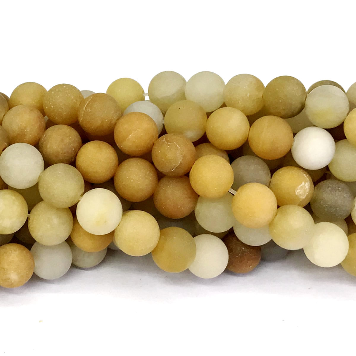 CJA69 Yellow Aventurine Jade Beads Matte Round 12mm 15" Strand