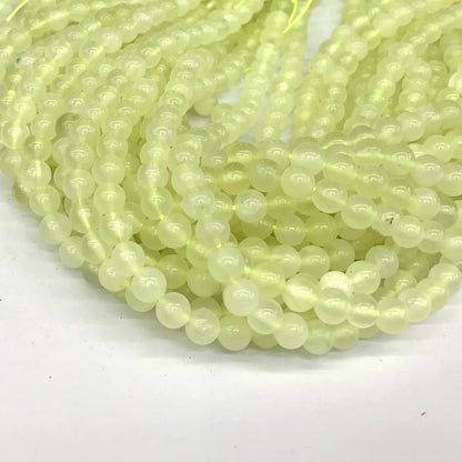 CJA73 New Jade Beads Smooth Round 4mm 15" Strand