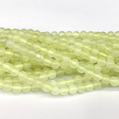 CJA74 New Jade Beads Smooth Round 6mm 15" Strand