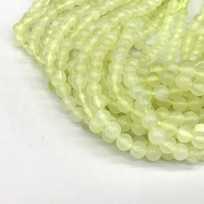 CJA74 New Jade Beads Smooth Round 6mm 15" Strand