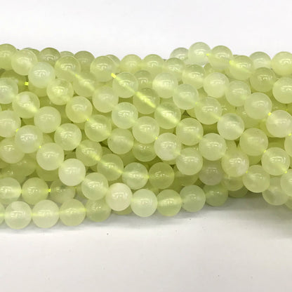 CJA75 New Jade Beads Smooth Round 8mm 15" Strand