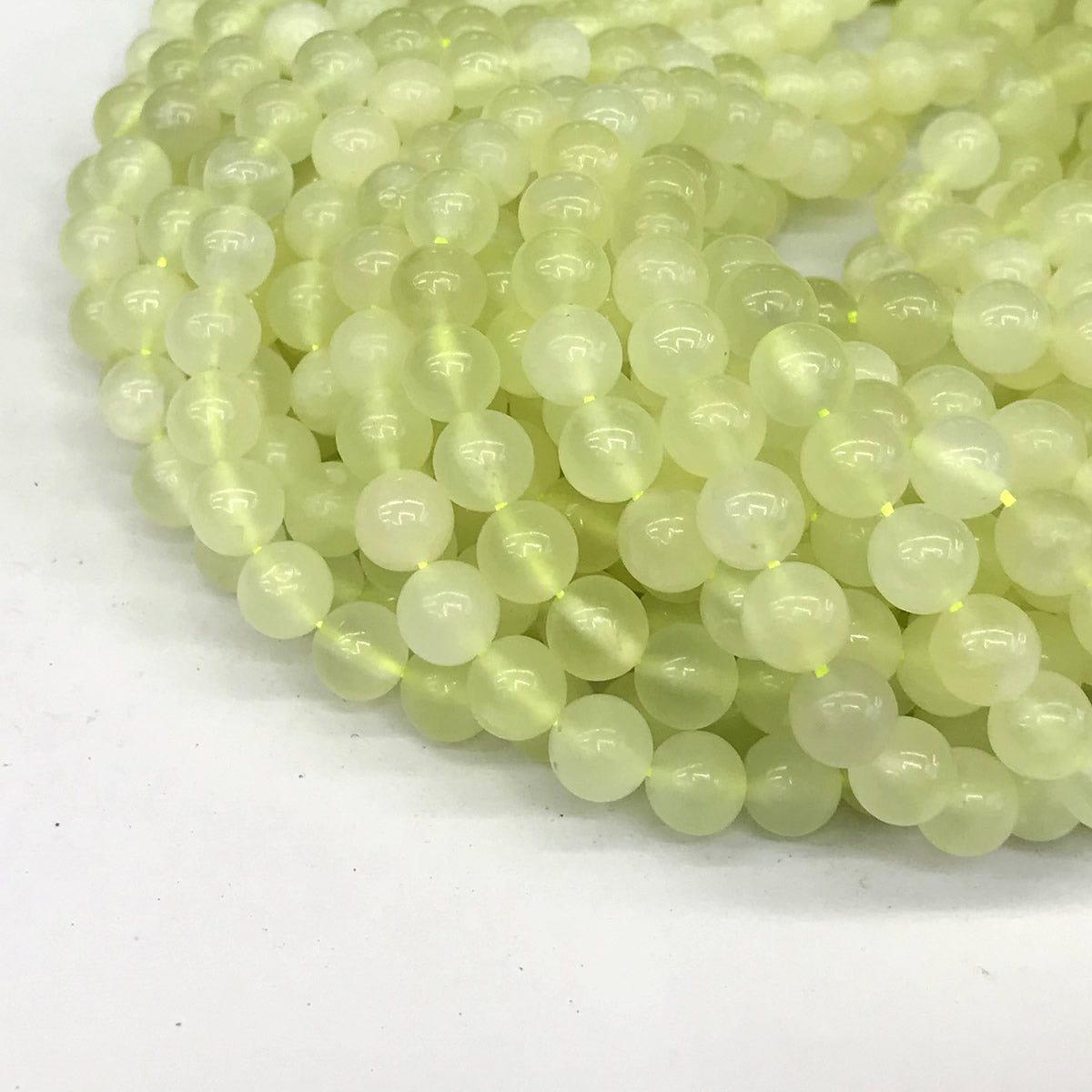 CJA75 New Jade Beads Smooth Round 8mm 15" Strand