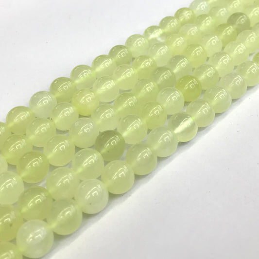 CJA76 New Jade Beads Smooth Round 10mm 15" Strand