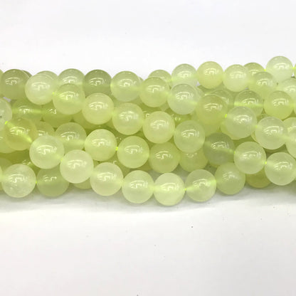 CJA76 New Jade Beads Smooth Round 10mm 15" Strand