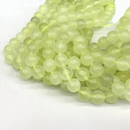 CJA76 New Jade Beads Smooth Round 10mm 15" Strand