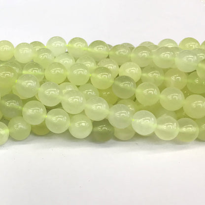 CJA77 New Jade Beads Smooth Round 12mm 15" Strand