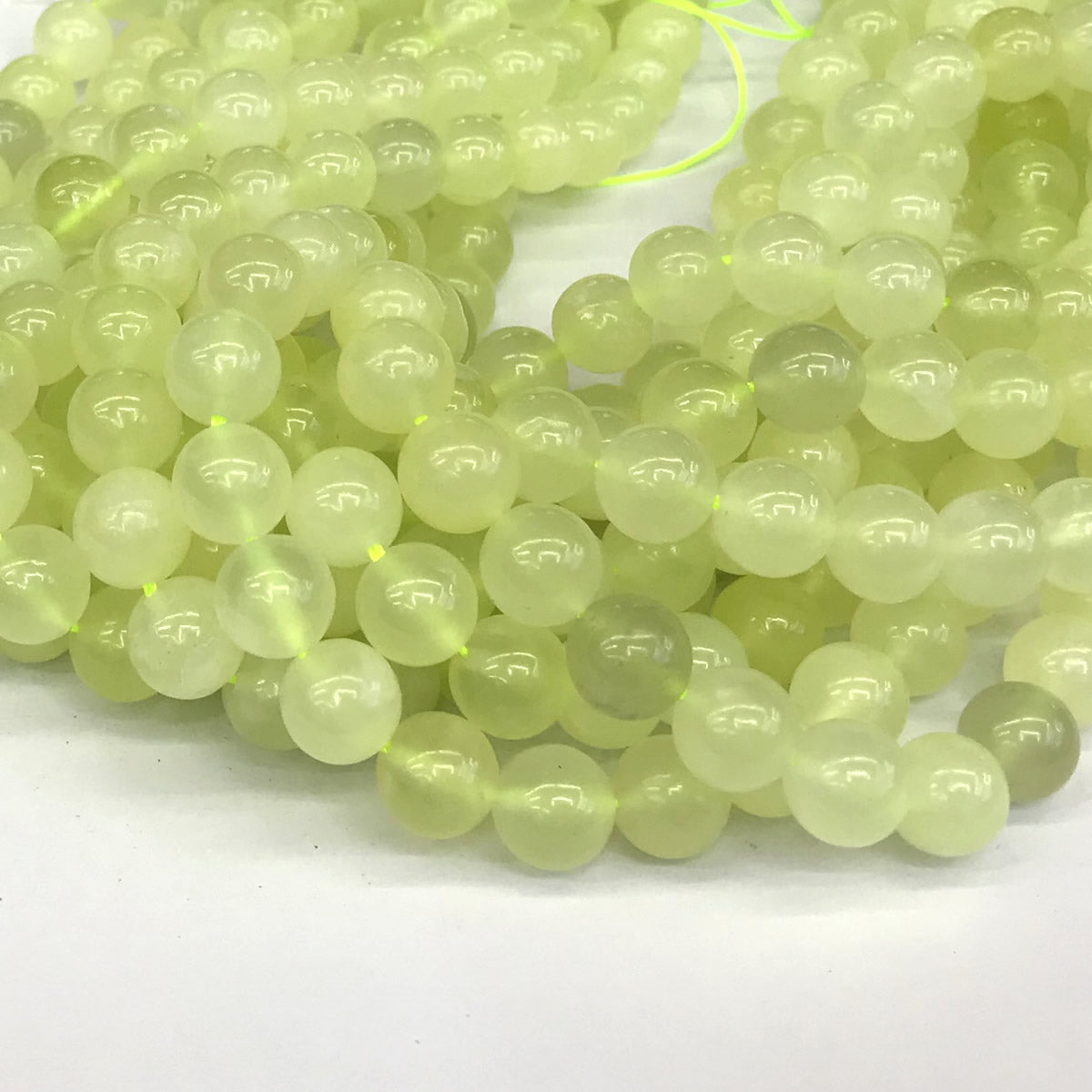 CJA77 New Jade Beads Smooth Round 12mm 15" Strand