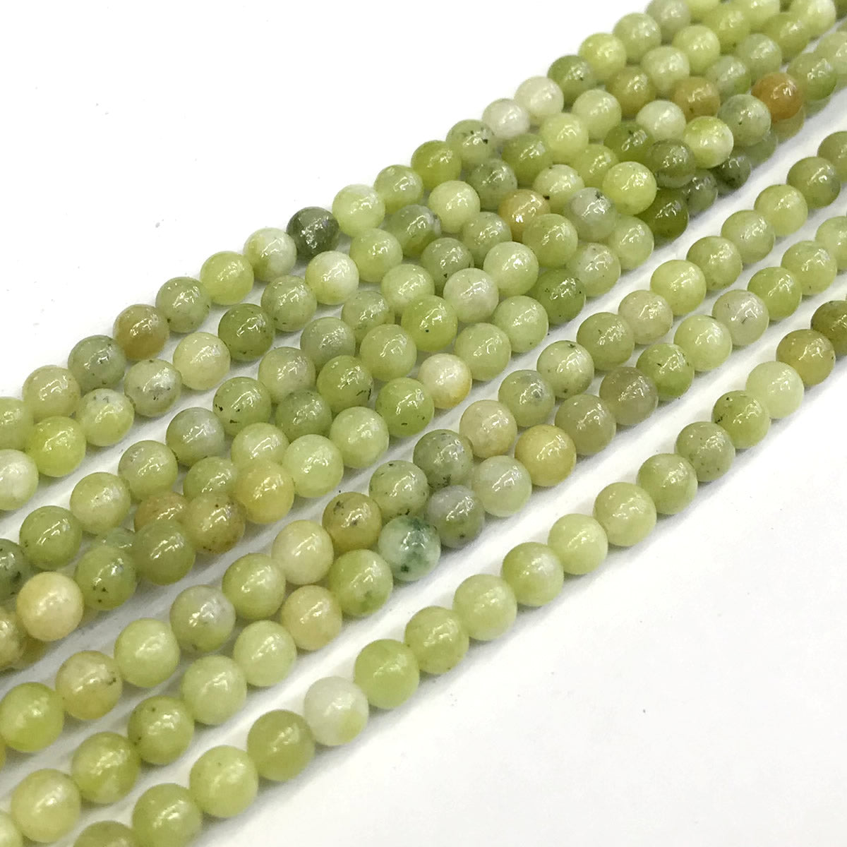 CJA81 China Jade Beads Smooth Round 4mm 15" Strand