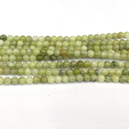 CJA81 China Jade Beads Smooth Round 4mm 15" Strand