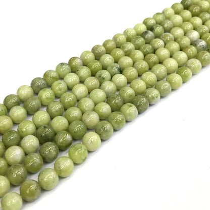 CJA82 China Jade Beads Smooth Round 6mm 15" Strand