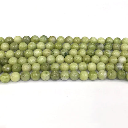 CJA82 China Jade Beads Smooth Round 6mm 15" Strand