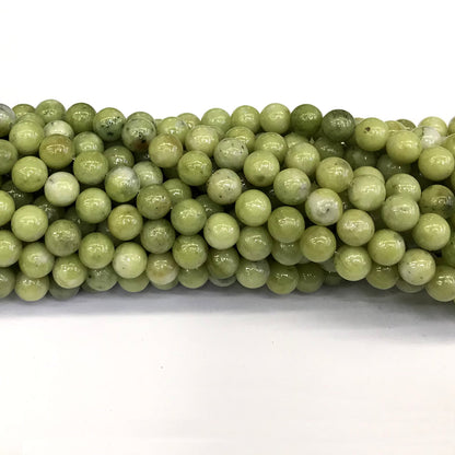 CJA82 China Jade Beads Smooth Round 6mm 15" Strand