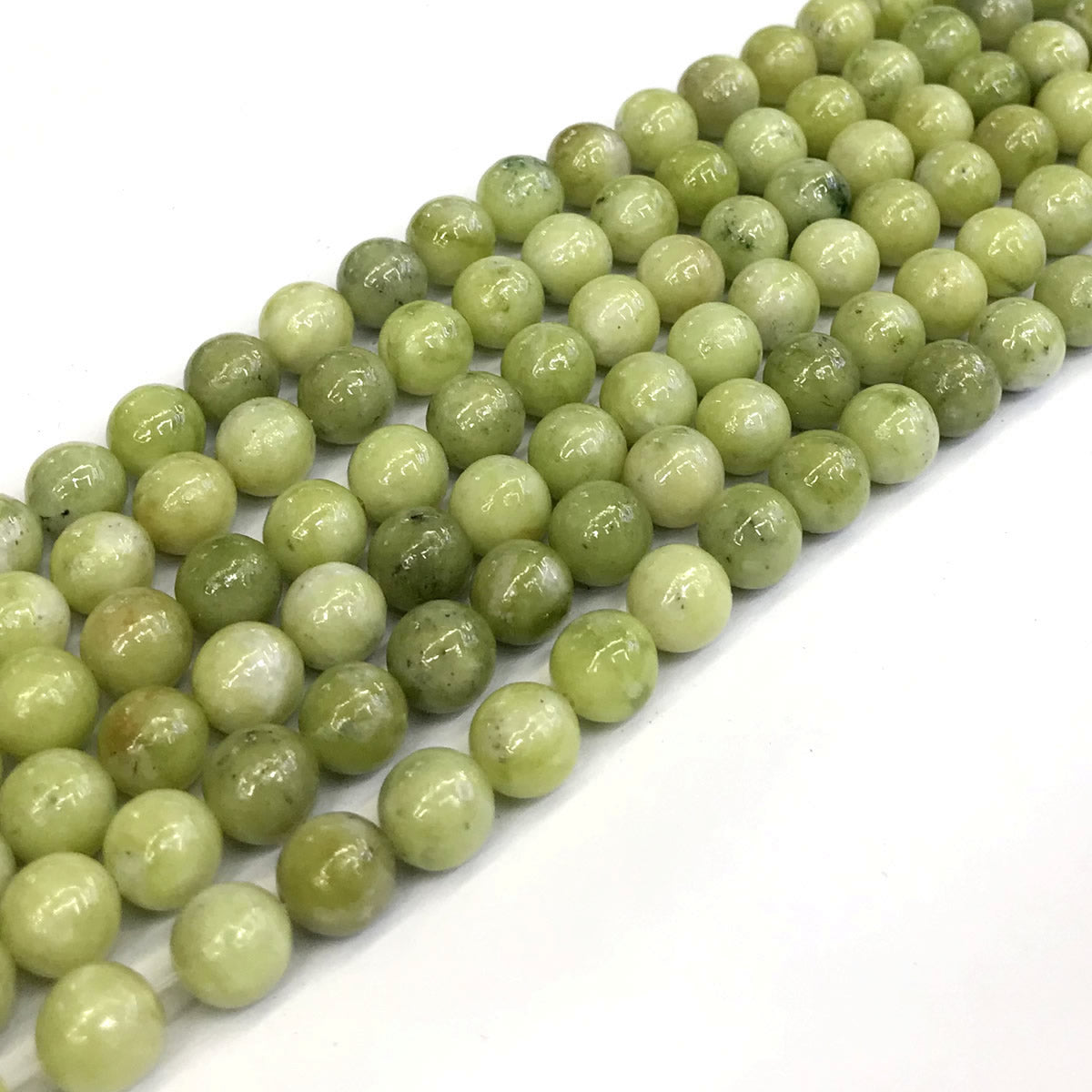 CJA83 China Jade Beads Smooth Round 8mm 15" Strand