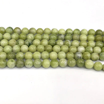 CJA83 China Jade Beads Smooth Round 8mm 15" Strand