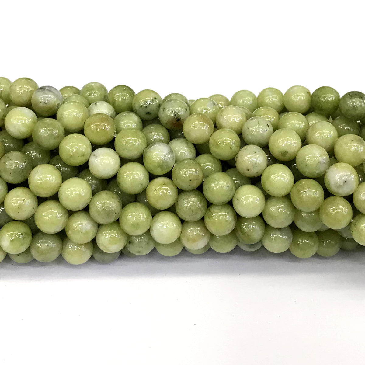 CJA83 China Jade Beads Smooth Round 8mm 15" Strand