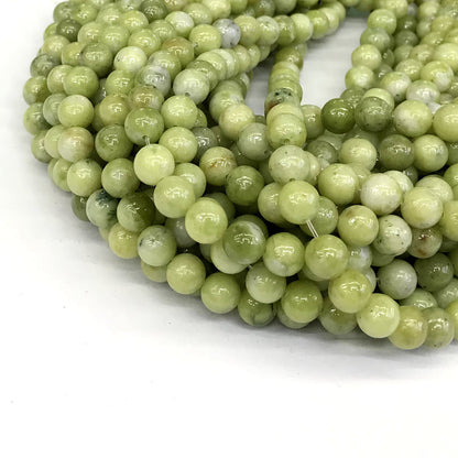 CJA83 China Jade Beads Smooth Round 8mm 15" Strand